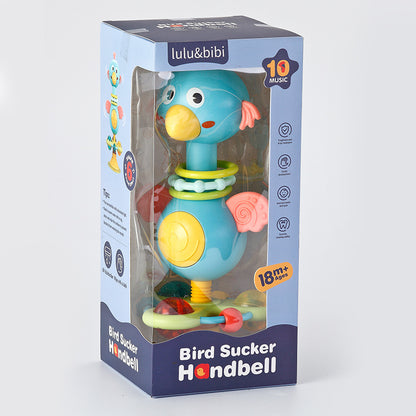 Bird Shaped Suction Cup Spinner Toy with Handbell for Babies 2