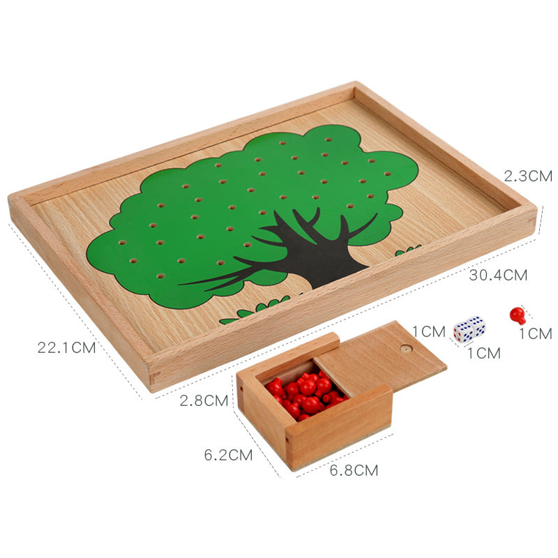 Wooden Apple Tree Montessori Toys Educational Toy for Kids 5