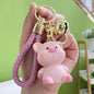 Resin Wool Animal Keychain Cute Charm with Braided Strap 6