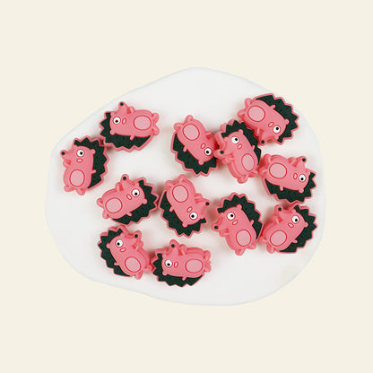 Silicone Focal Beads Cartoon Hedgehog Side Profile Design 8
