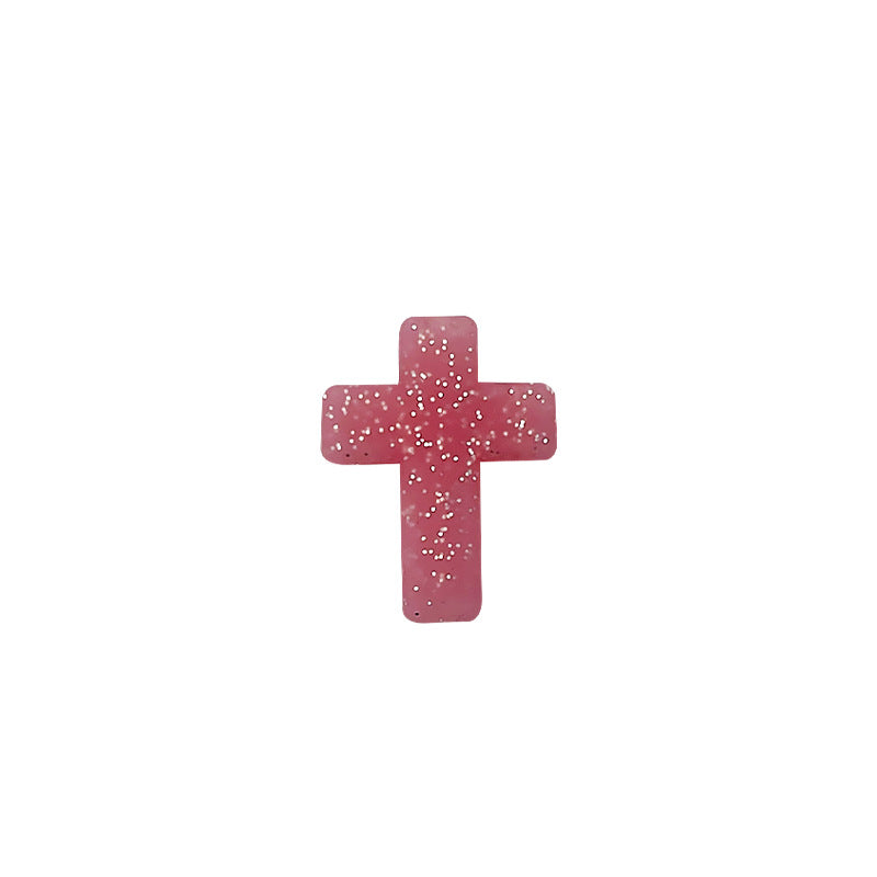20Pcs Silicone Focal Beads Bow Cross Solid Luminous Design 18