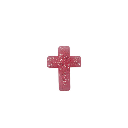 20Pcs Silicone Focal Beads Bow Cross Solid Luminous Design 18