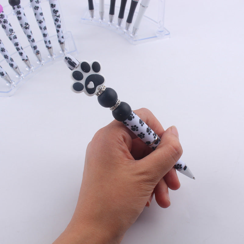 Dog Claw Silicone Beaded Pens Ballpoint Writing Office School Supplies 3