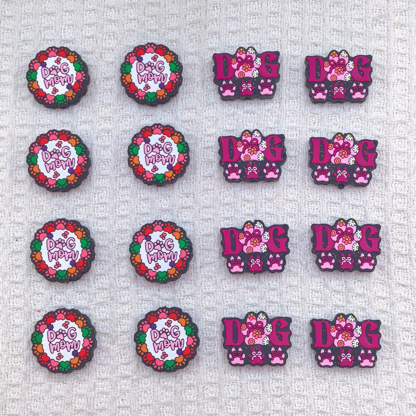 20Pcs Silicone Focal Beads Color Dog Claw Card Design 5