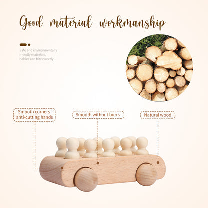 Wooden Building Blocks Villain Trolley Toy for Kids 5
