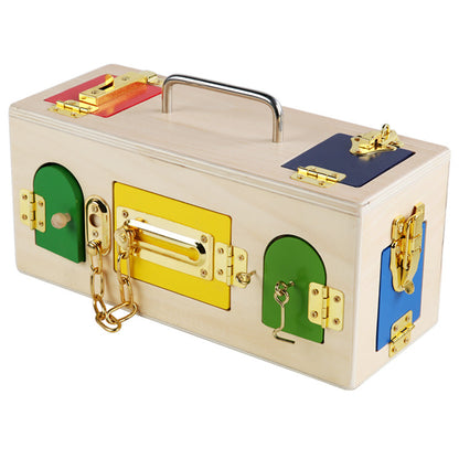 Wooden Key Lock Box Montessori Toys for Toddlers 32.5cm 5