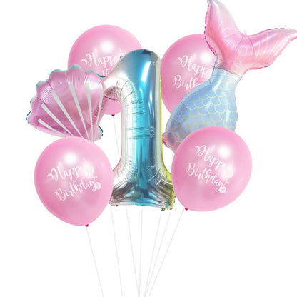 Mermaid Foil Balloon Set Birthday Party Decoration 14