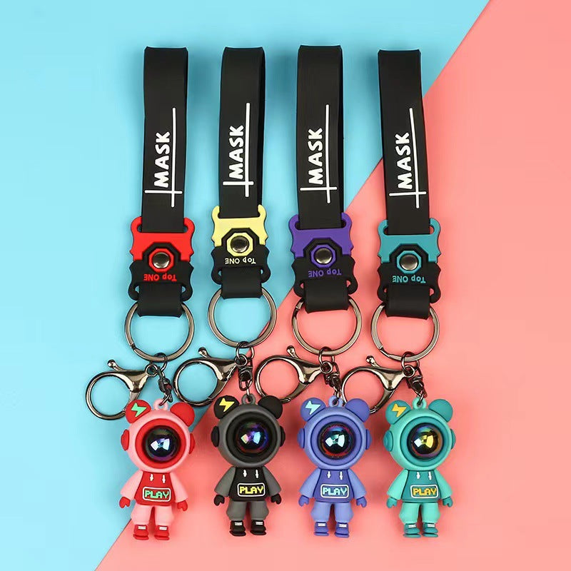 Lightning Bear Silicone Bead Keychain Play Design 2