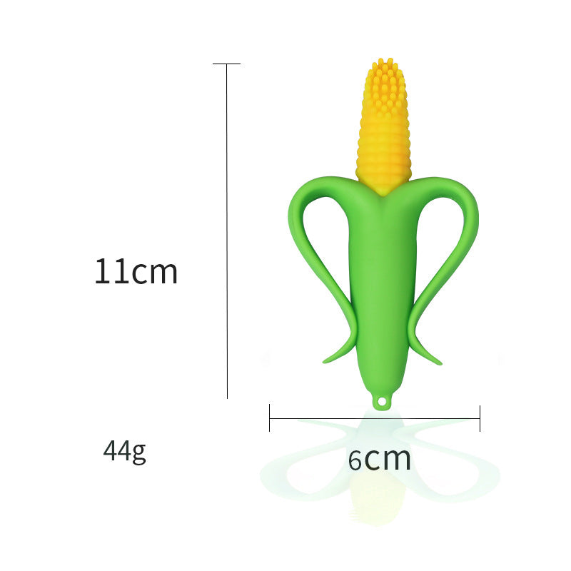 Corn Shape Silicone Teething Toy Baby Teether with Suction Cup 6