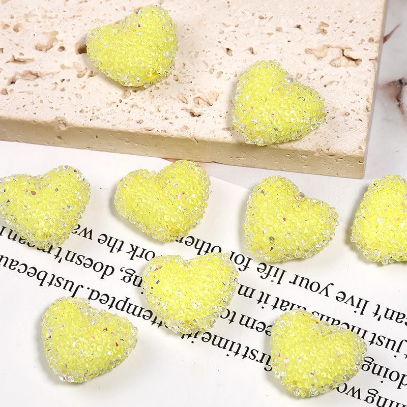 20pcs 20mm Rhinestone Heart Acrylic Beads for Jewelry Making 11