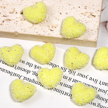 20pcs 20mm Rhinestone Heart Acrylic Beads for Jewelry Making 11