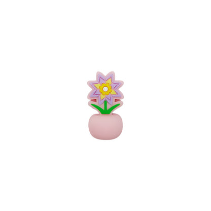 20Pcs Silicone 3D Focal Beads Colorful Potted Plant Flower Design 13