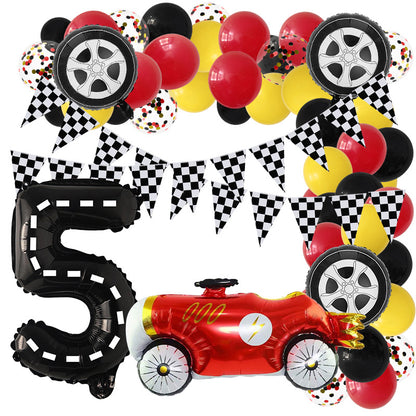 Racing Theme Classic Car Foil Balloon Set Birthday Party Decoration 9