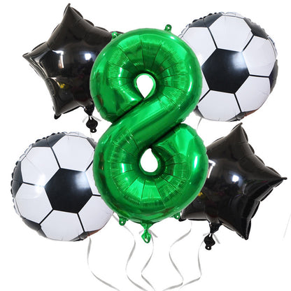 Green Digital Football Foil Balloon Set Birthday Party Decoration 2Set 32 Inch 13