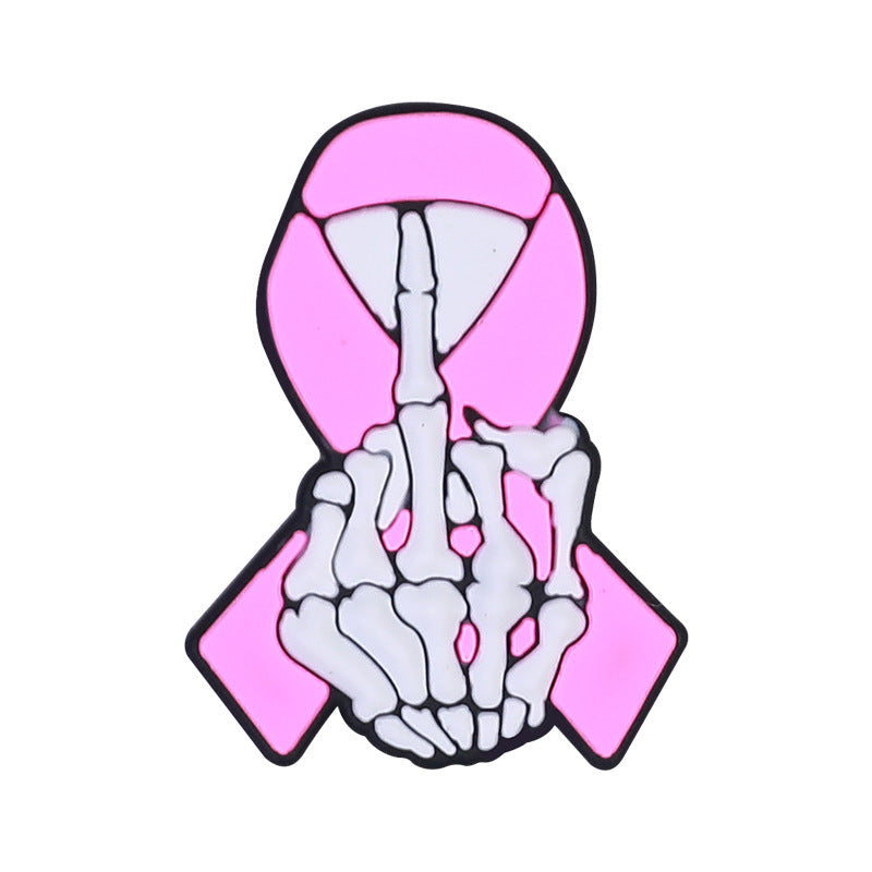 20pcs Silicone Focal Beads Pink Finger Bow Holding Middle Finger
