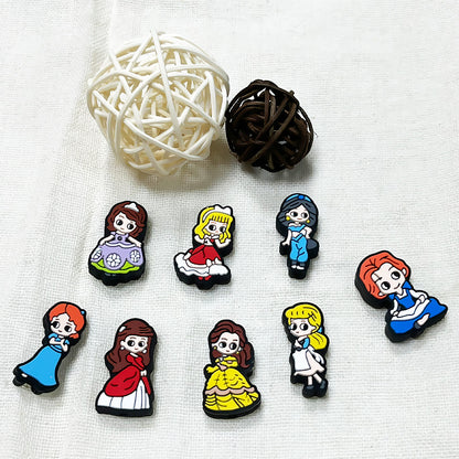 20Pcs Silicone Focal Beads Cartoon Princess Sitting Pose 2