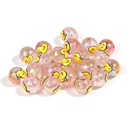 10pcs 16mm Bee Duck Acrylic Beads Transparent DIY Bracelet Making 5