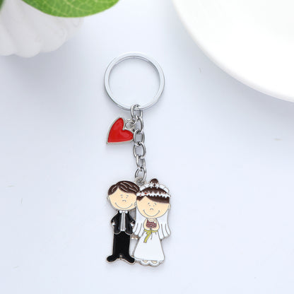 Love Couple Alloy Keychain Metal Romantic Charm 16