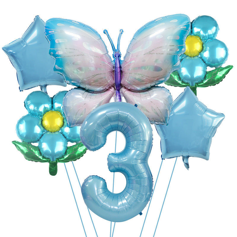 Butterfly Foil Balloon Set Birthday Party Decoration 40 Inch 5