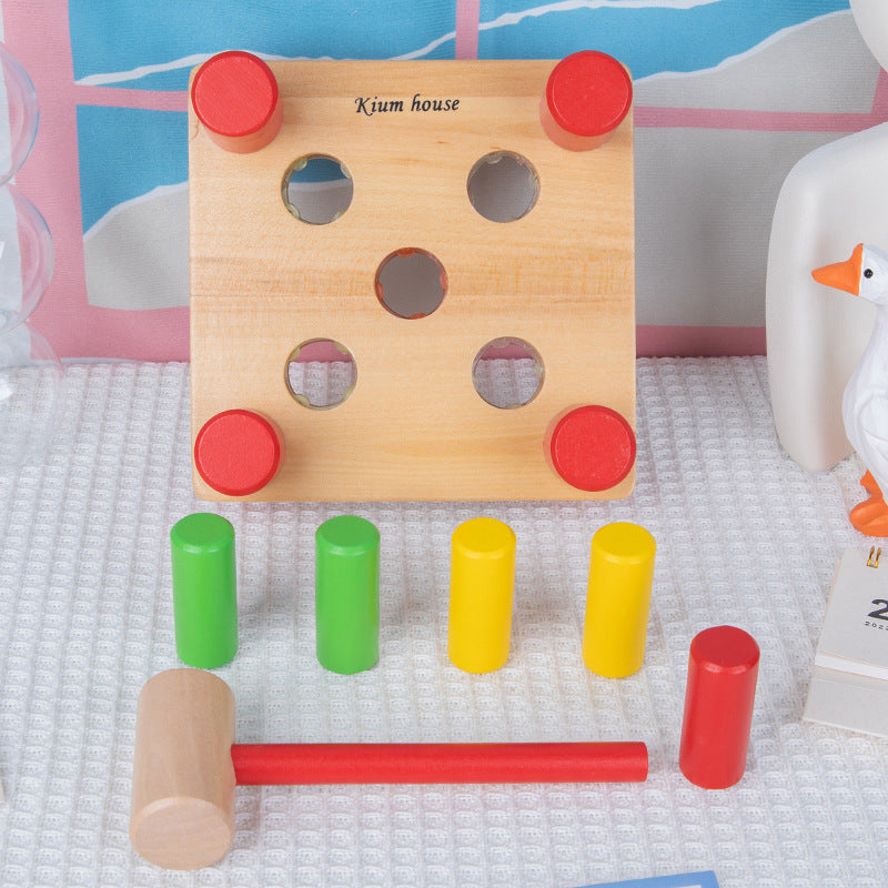 Wooden Montessori Toys Hammering Peg Wooden Educational Toy 3