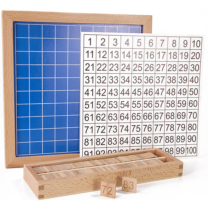 Wooden Montessori Toys 1-100 Continuous Number Board for Kids
