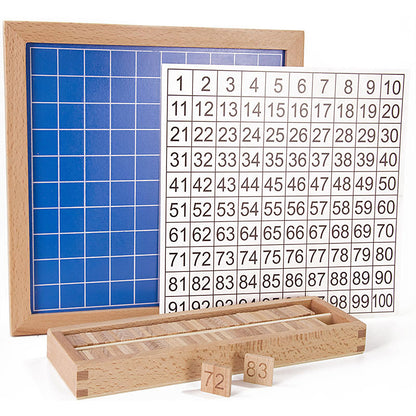 Wooden Montessori Toys 1-100 Continuous Number Board for Kids