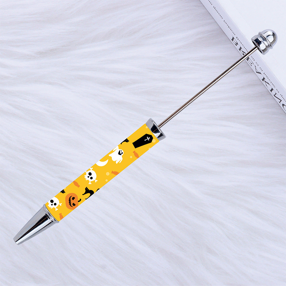 Halloween Beadable Pens Printed Pumpkin Ghost Spider Bat Design 11