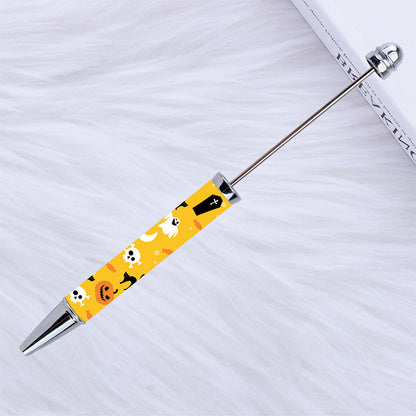 Halloween Beadable Pens Printed Pumpkin Ghost Spider Bat Design 11