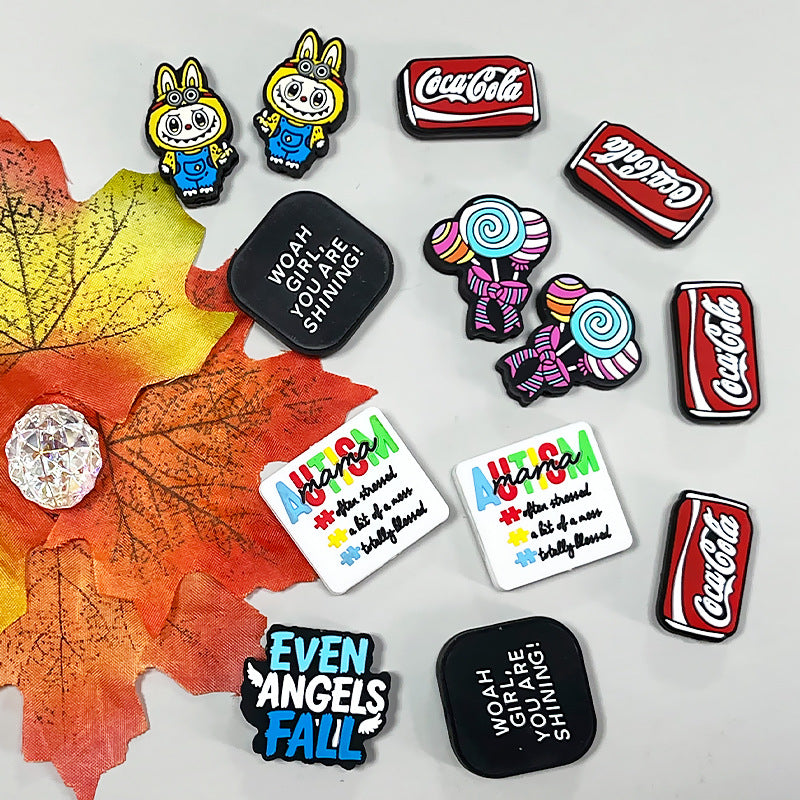 20Pcs Silicone Focal Beads Cartoon Rap Cloth Soda Can Design 4