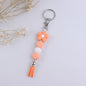Flower Silicone Bead Keychain with Tassel Charm Accessory 9