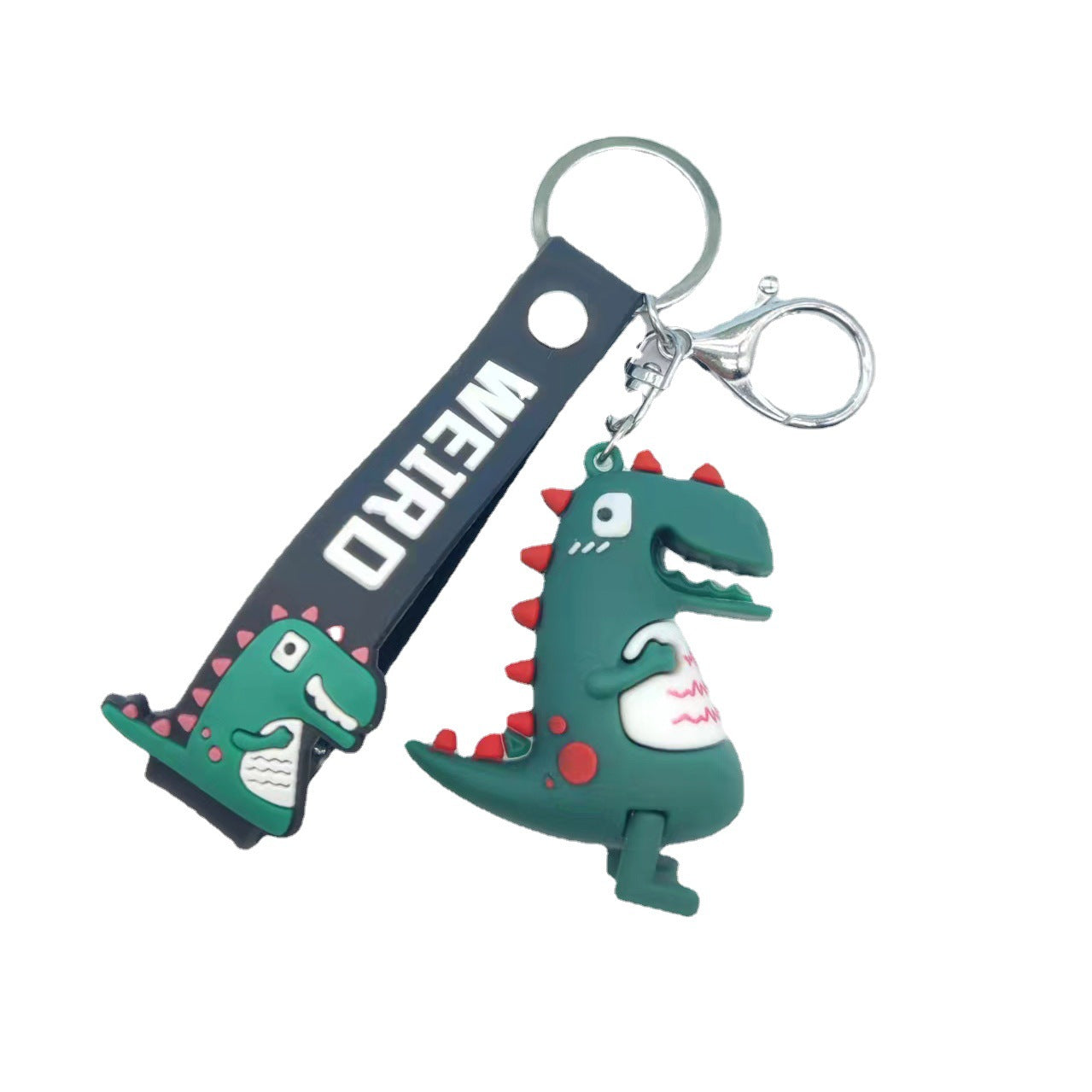 Dinosaur PVC Keychain Cartoon Charm with Strap 5