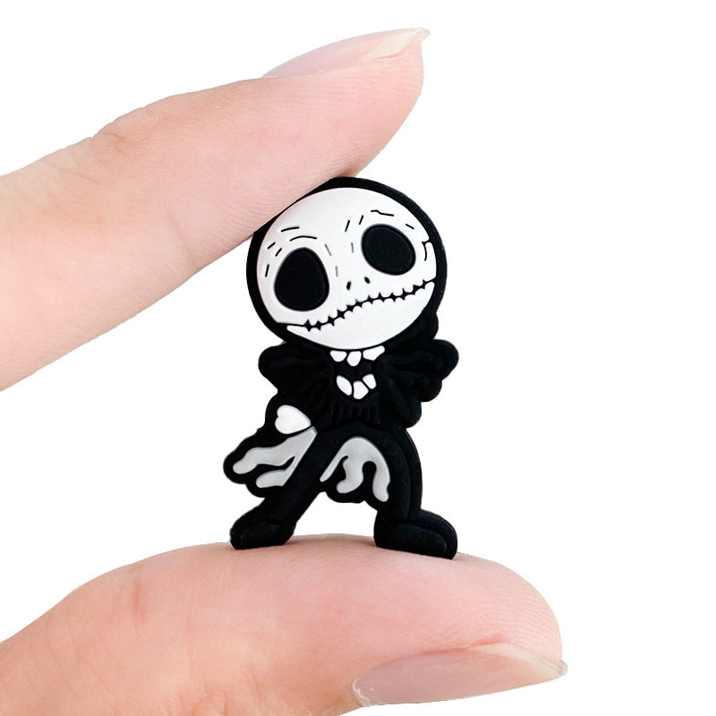 20pcs Silicone Focal Beads Monster Skeleton Character Side Profile 4