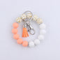 Leopard Print Tassel Silicone Bead Wristlet Keychain Charm 13