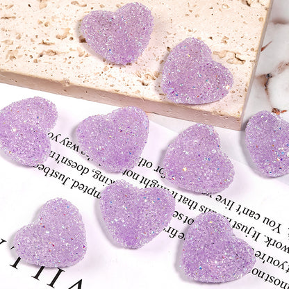 20pcs 20mm Rhinestone Heart Acrylic Beads for Jewelry Making 14