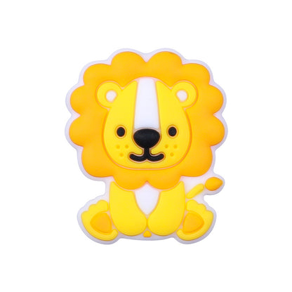 20pcs Silicone Focal Beads Animal Lion Tiger Elephant Monkey Zebra Giraffe Sitting Pose 6
