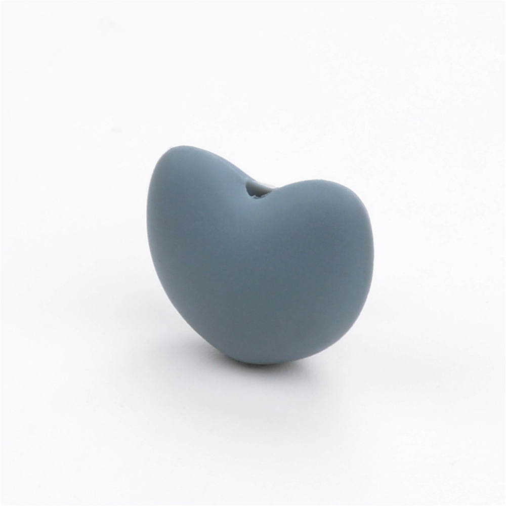 20pcs Silicone Focal Beads Heart Shaped Smooth Surface 17