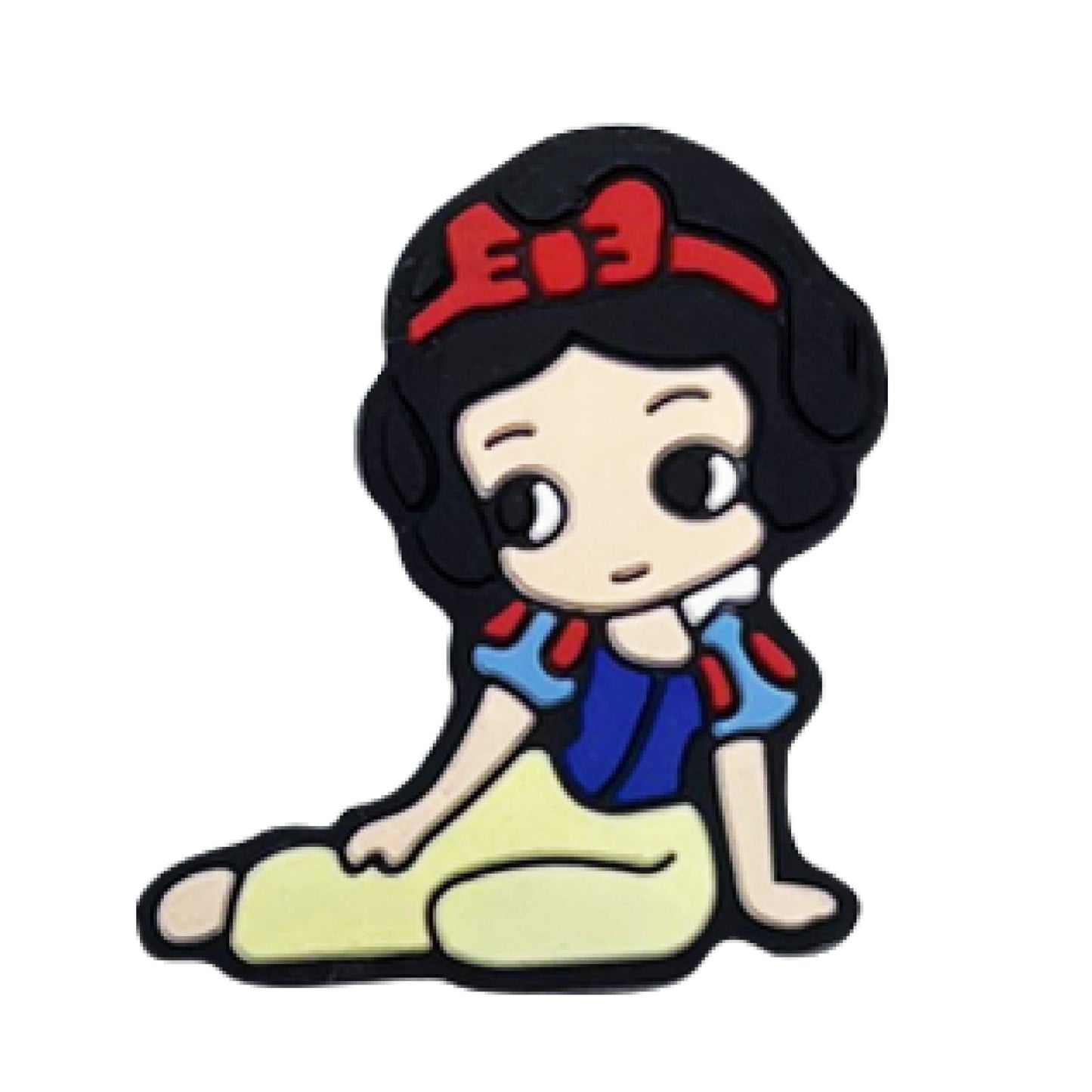 Silicone Focal Beads Cartoon Princess Sitting Pose 12