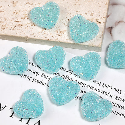 20pcs 20mm Rhinestone Heart Acrylic Beads for Jewelry Making 15