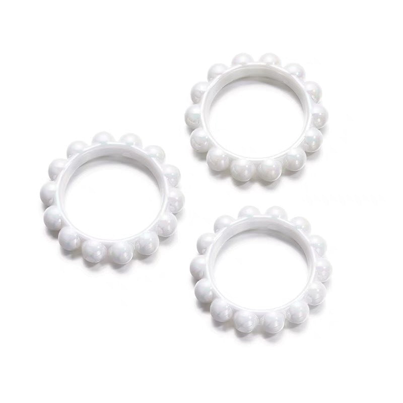 10Pcs 42mm Balsam Pear Ring Lace Acrylic Beads UV Scratch Resistant 8