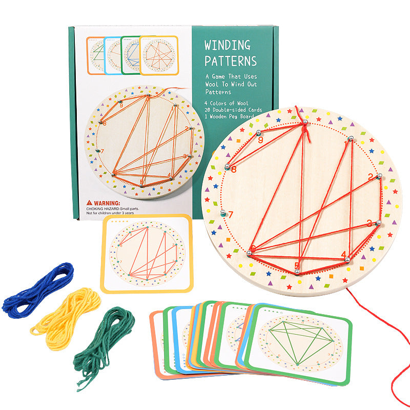 Wooden Montessori Toys Geometric Nail Plate Fine Motor Skills 3