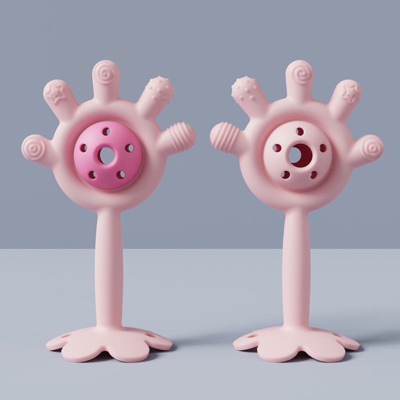Silicone Baby Teething Toy Palm Ringing Teether for Infant 6