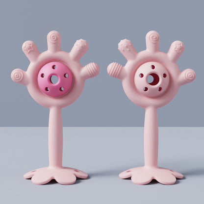 Silicone Baby Teething Toy Palm Ringing Teether for Infant 6