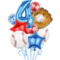 Baseball Foil Balloon Set One Year Birthday Party Decoration 9pcs 7