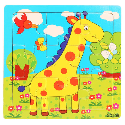 Wooden Puzzle Educational Toy 9 Pieces for Kids Early Development 54