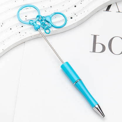 DIY Portable Keychain Beadable Ballpoint Pen Metal Plastic 21.5cm 13
