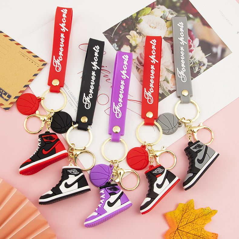 Shoe Sneaker Keychain PVC Soft Rubber Basketball Charm