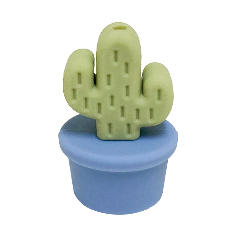 20Pcs Silicone 3D Focal Beads Flowerpot Cactus Fleshy with Colorful Pots 22