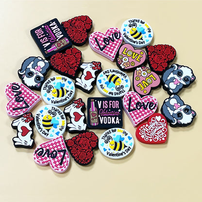 20Pcs Silicone Focal Beads Love Valentine S Day Roses Heart Design 4