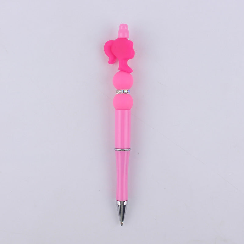 Pink Heart Silicone Beaded Pens Handmade Novelty Office School Gift 16