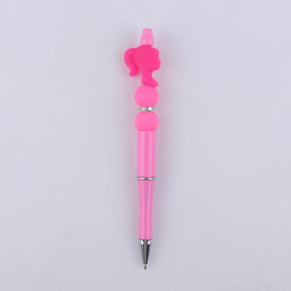 Pink Heart Silicone Beaded Pens Handmade Novelty Office School Gift 16
